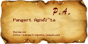 Pangert Agnéta névjegykártya